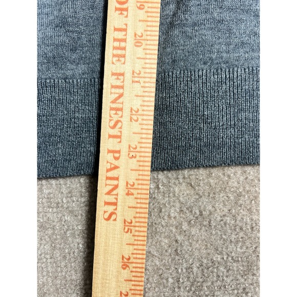 J. Crew Men's Merino Wool Blend Quarter Zip Sweater Gray Medium Mock Neck Preppy - Picture 6 of 6